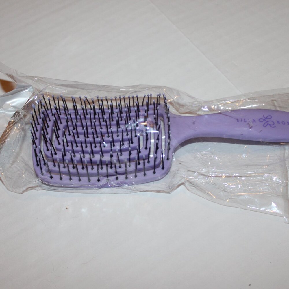 Lilla Rose Hair Brush Purse Size Hairbrush Purple Handle Accessory - Picture 2 of 5